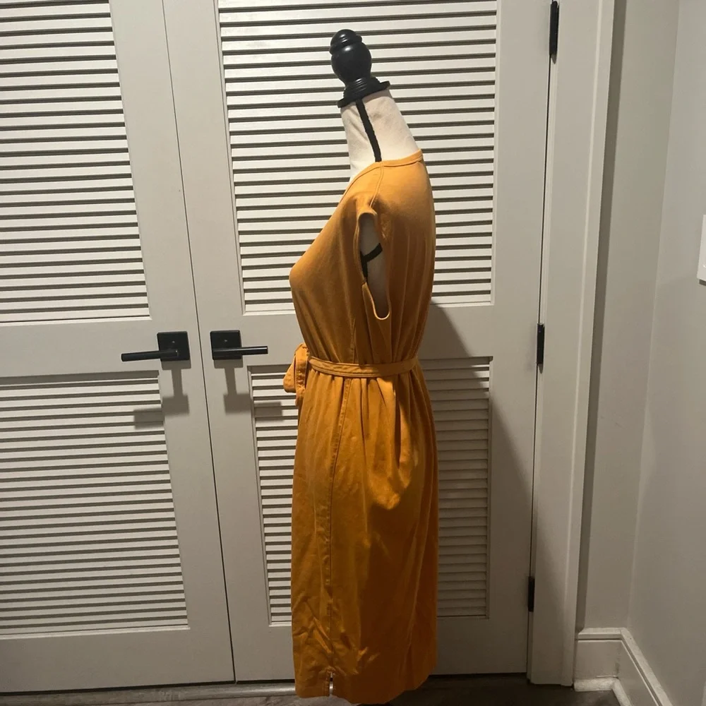 Uniqlo Orange Midi Dress with Tie Waist - Picture 4 of 8